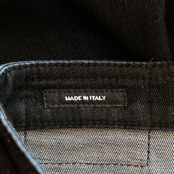 R13 Kick Jeans Black Velvet Wash Women’s 26 Made in Italy Distressed Denim - Picture 6 of 10